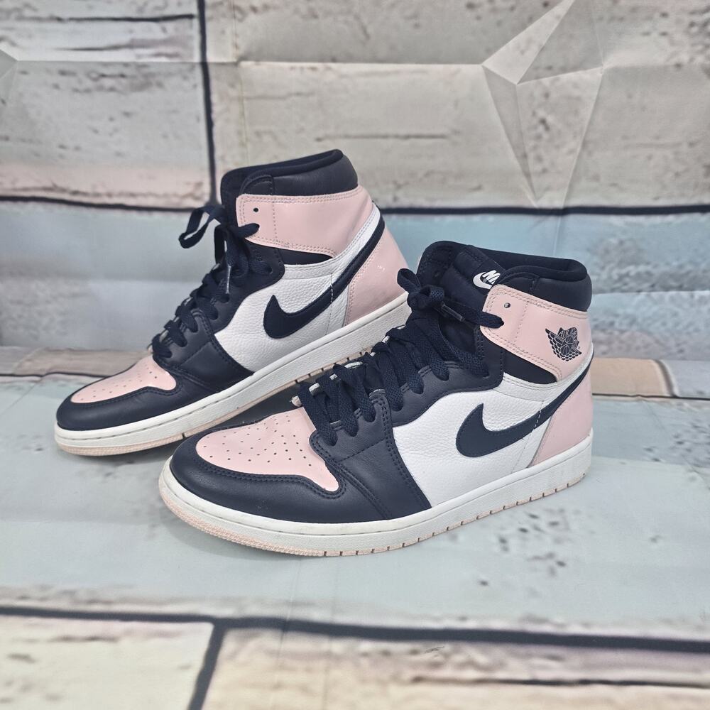 Air Jordan 1 Atmosphere Womens 12 Mens 10.5 Pink Bubble Gum High Top Sneakers